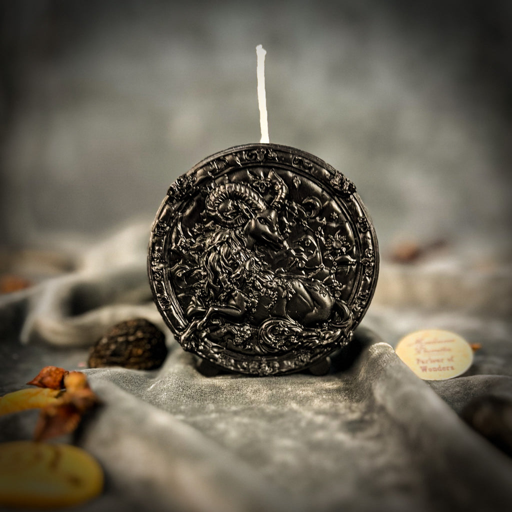 Beeswax Capricorn Goat Zodiac Spell Candle - Ambition, Discipline & Success