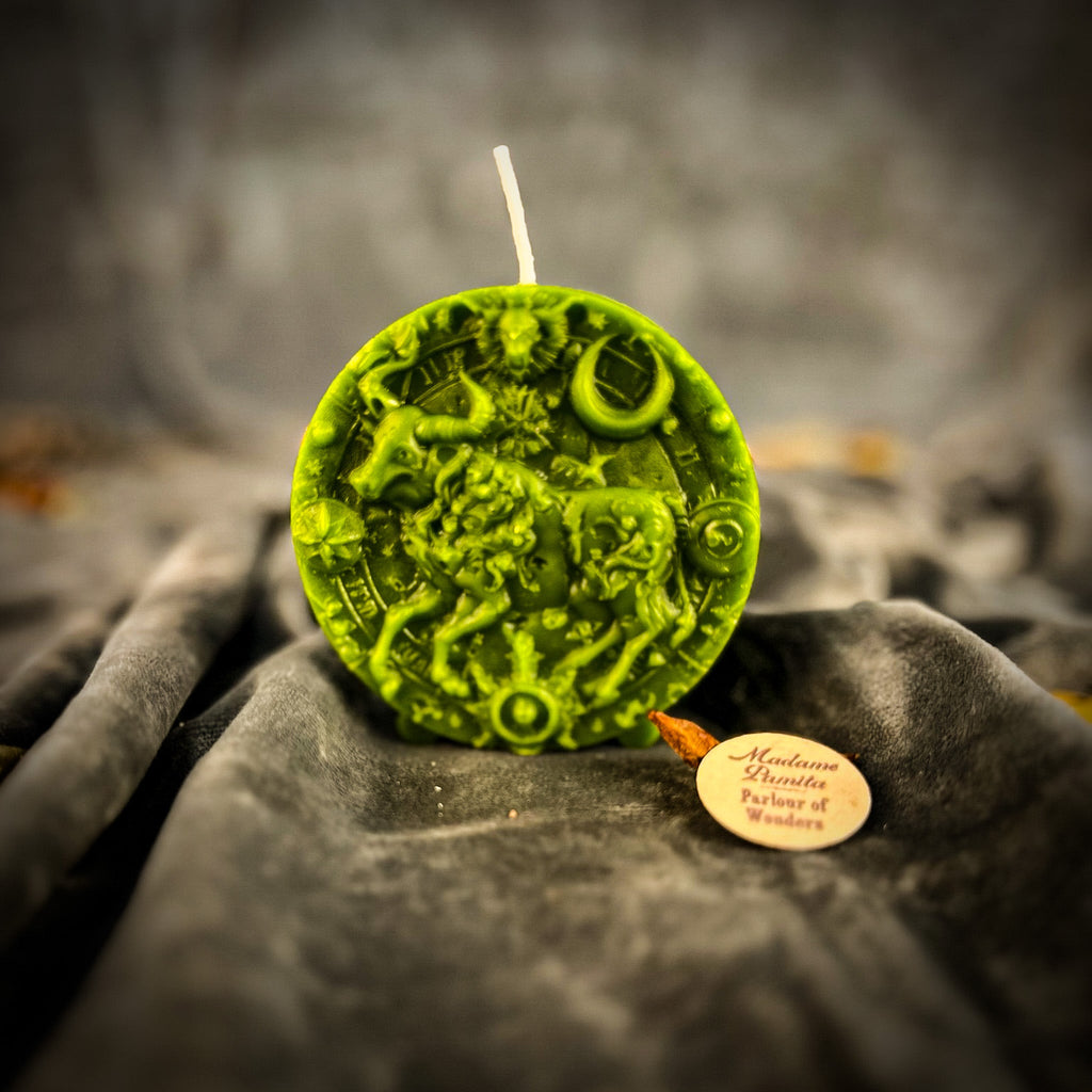 Beeswax Taurus Bull Zodiac Spell Candle - Abundance, Stability & Sensuality